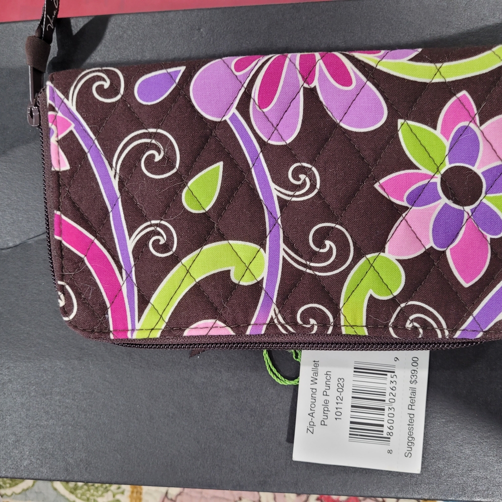 Vera Bradley Women's Floral Wallet - Brown, Pink, Green